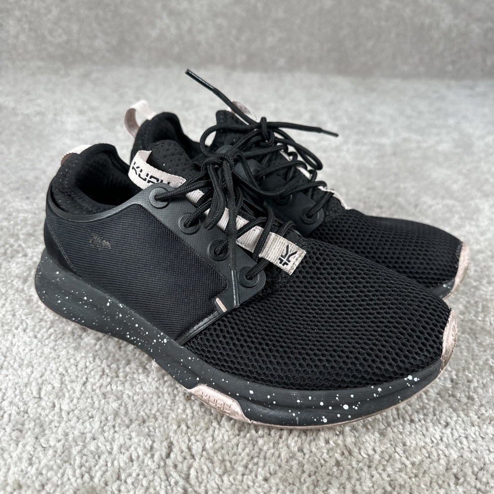 Kuru Atom Womens Size 8 Wide Black Pink Athletic Running Walking Shoes Sneakers